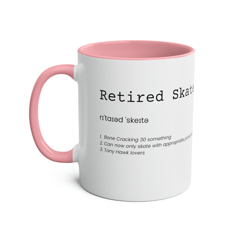 Retired Skater Two-Tone Coffee Mugs, 11oz