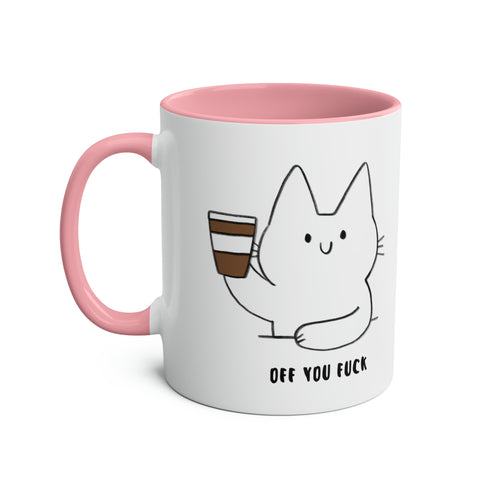 Off You Fuck Two-Tone Coffee Mugs, 11oz