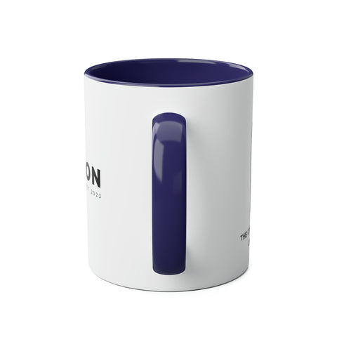 Likeable Two-Tone Coffee Mugs, 11oz