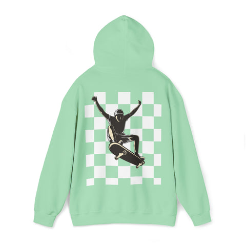 Checkerboard Skater Hoodie - Unisex Comfort & Style