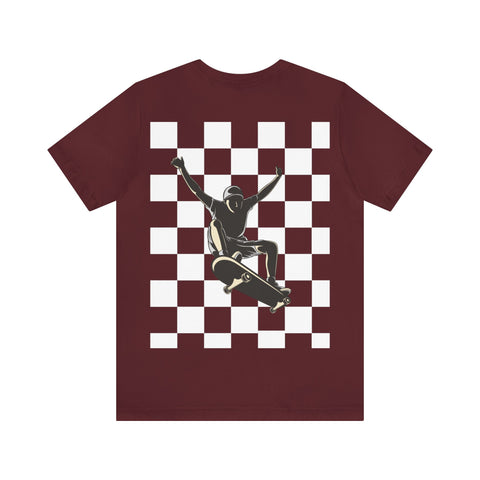 Checkerboard Skater Tee - Unisex Jersey Short Sleeve