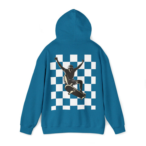 Checkerboard Skater Hoodie - Unisex Comfort & Style