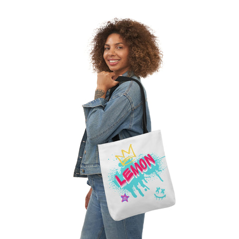 Lemon Grafiti Original Canvas Tote Bag, 5-Color Straps