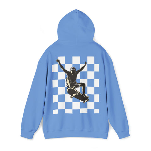 Checkerboard Skater Hoodie - Unisex Comfort & Style