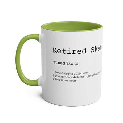 Retired Skater Two-Tone Coffee Mugs, 11oz