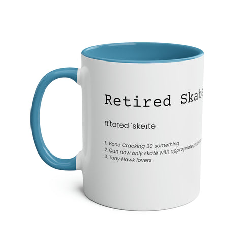 Retired Skater Two-Tone Coffee Mugs, 11oz