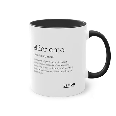 Elder Emo Mug Two-Tone Coffee Mug, 11oz