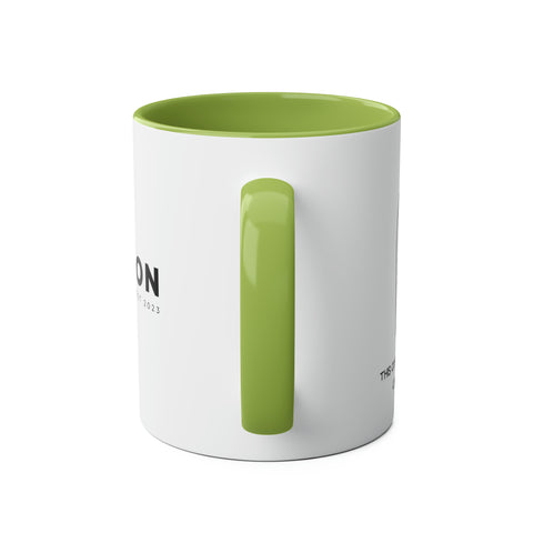 Likeable Two-Tone Coffee Mugs, 11oz