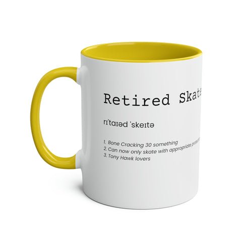 Retired Skater Two-Tone Coffee Mugs, 11oz