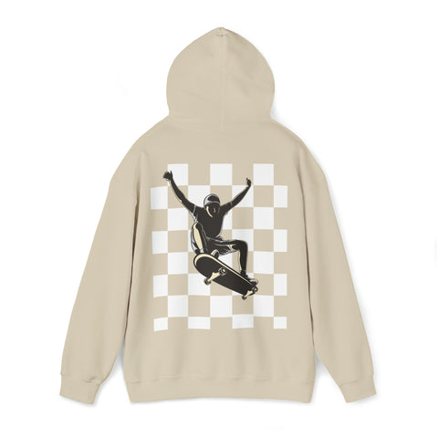 Checkerboard Skater Hoodie - Unisex Comfort & Style