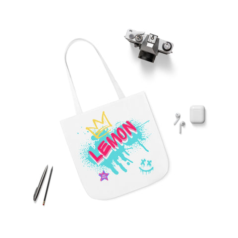 Lemon Grafiti Original Canvas Tote Bag, 5-Color Straps