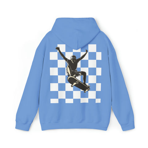 Checkerboard Skater Hoodie - Unisex Comfort & Style