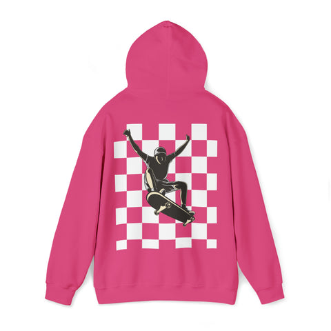 Checkerboard Skater Hoodie - Unisex Comfort & Style