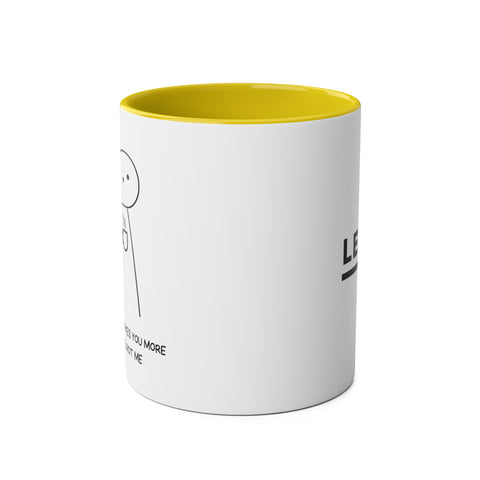 Likeable Two-Tone Coffee Mugs, 11oz