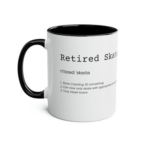 Retired Skater Two-Tone Coffee Mugs, 11oz