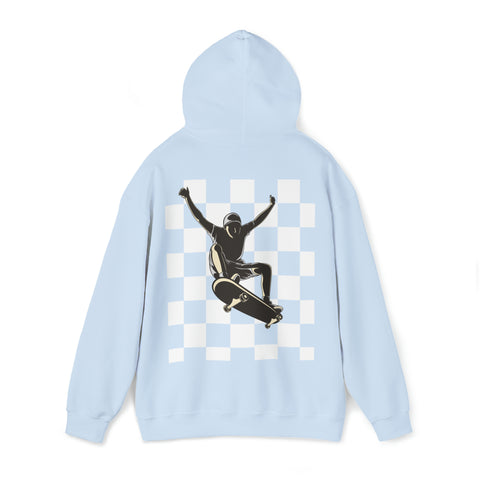 Checkerboard Skater Hoodie - Unisex Comfort & Style