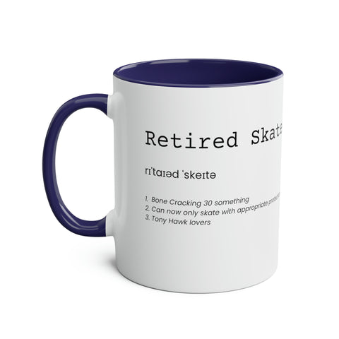 Retired Skater Two-Tone Coffee Mugs, 11oz