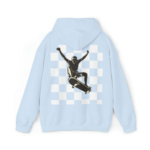 Checkerboard Skater Hoodie - Unisex Comfort & Style