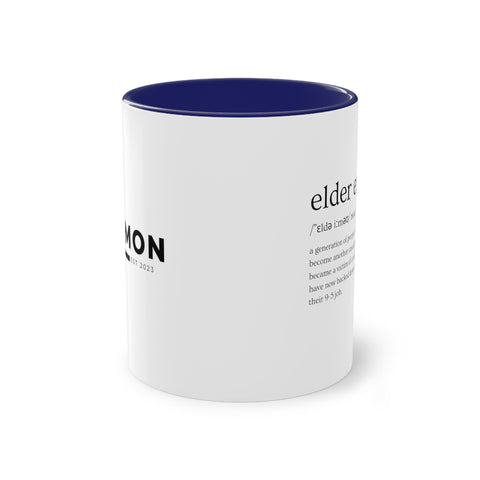 Elder Emo Mug Two-Tone Coffee Mug, 11oz