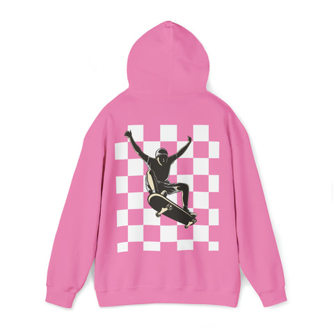 Checkerboard Skater Hoodie - Unisex Comfort & Style