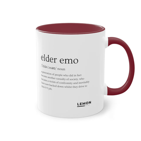 Elder Emo Mug Two-Tone Coffee Mug, 11oz