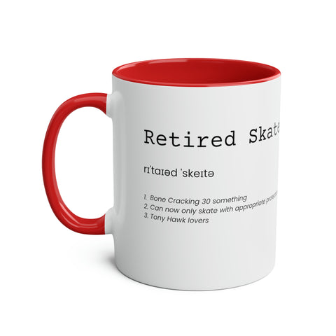 Retired Skater Two-Tone Coffee Mugs, 11oz