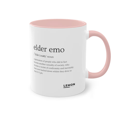 Elder Emo Mug Two-Tone Coffee Mug, 11oz