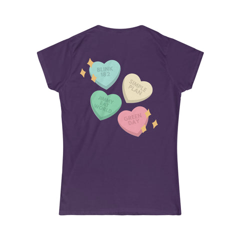 Women's Iconic Band Love Hearts Tee - Punk Rock Emo Tribute