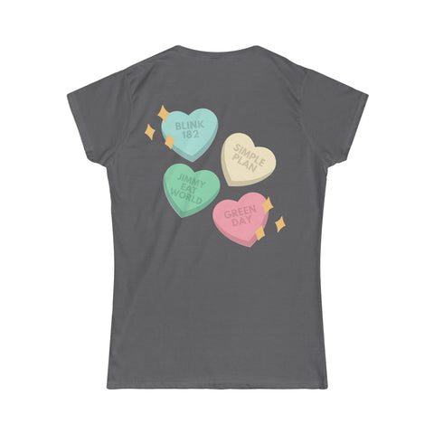 Women's Iconic Band Love Hearts Tee - Punk Rock Emo Tribute