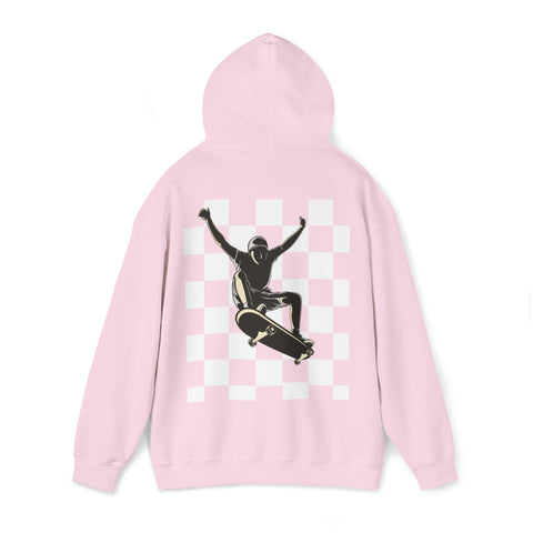 Checkerboard Skater Hoodie - Unisex Comfort & Style