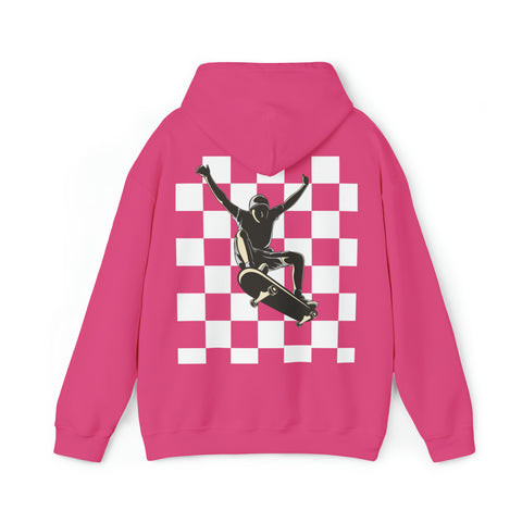 Checkerboard Skater Hoodie - Unisex Comfort & Style