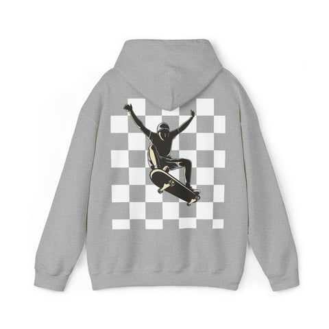 Checkerboard Skater Hoodie - Unisex Comfort & Style