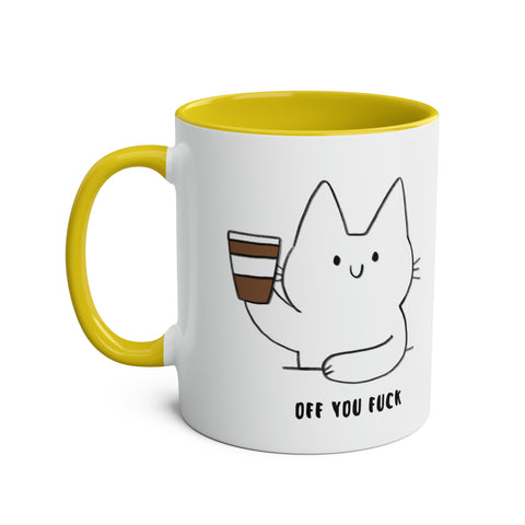 Off You Fuck Two-Tone Coffee Mugs, 11oz